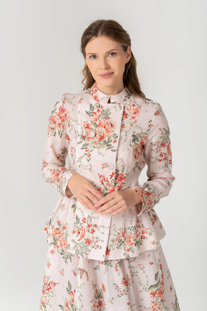 Painters – Tailored Linen Mandarin Collar Jacket sold by Son de Flor product image thumbnail 2