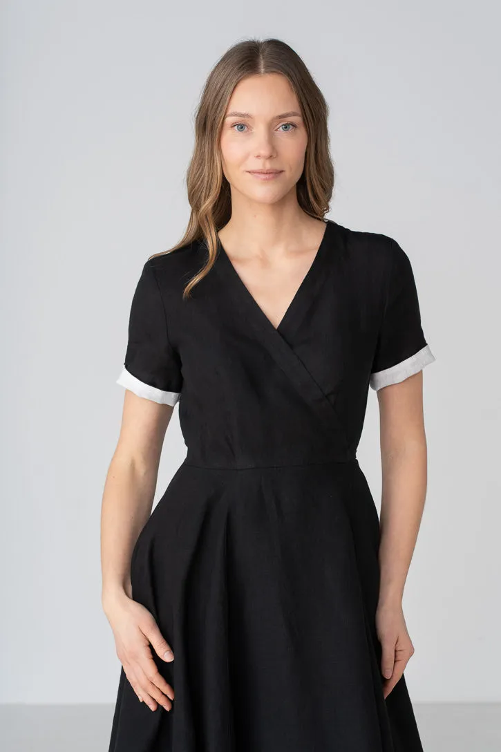 Wrap – V-Neck Linen Midi Dress sold by Son de Flor product image thumbnail 5