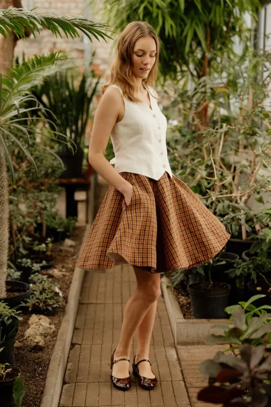 Wrap – Full-Circle Linen Mini Skirt sold by Son de Flor