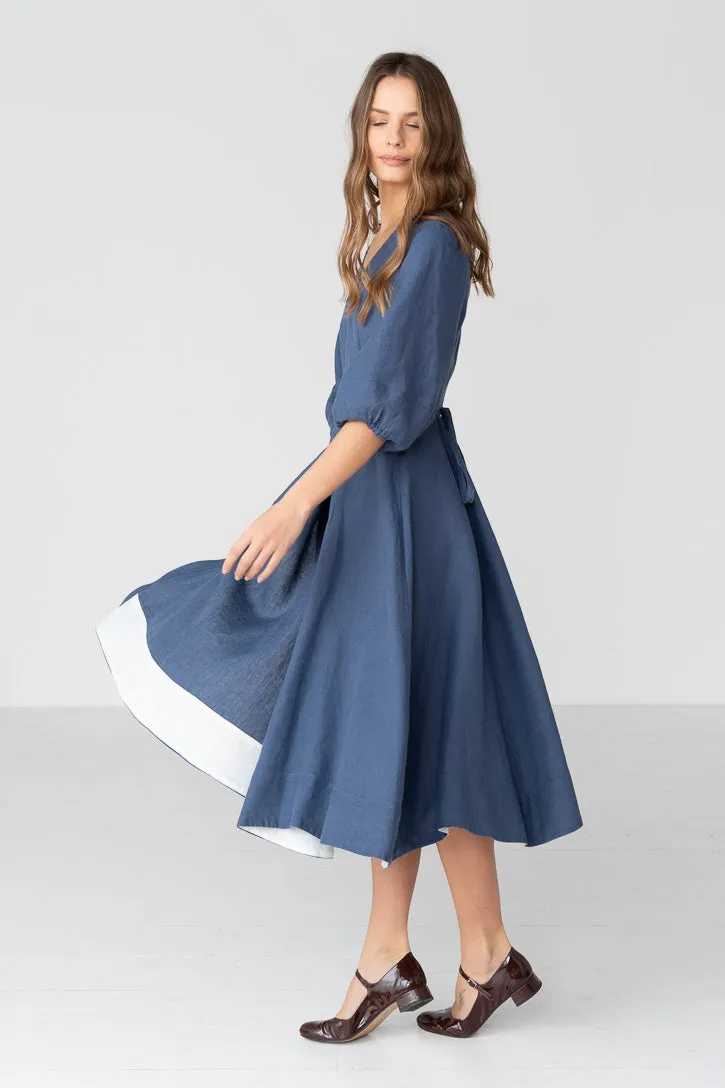 Gaia - Linen Wrap Dress sold by Son de Flor product image thumbnail 3