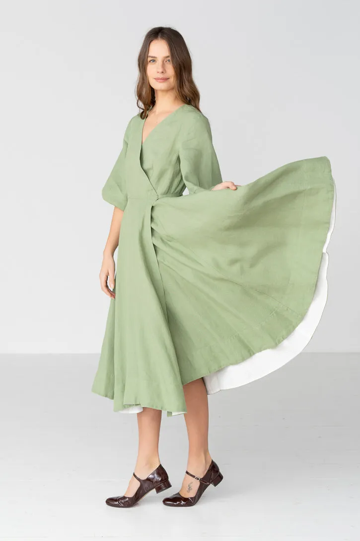 Gaia - Linen Wrap Dress sold by Son de Flor product image thumbnail 3