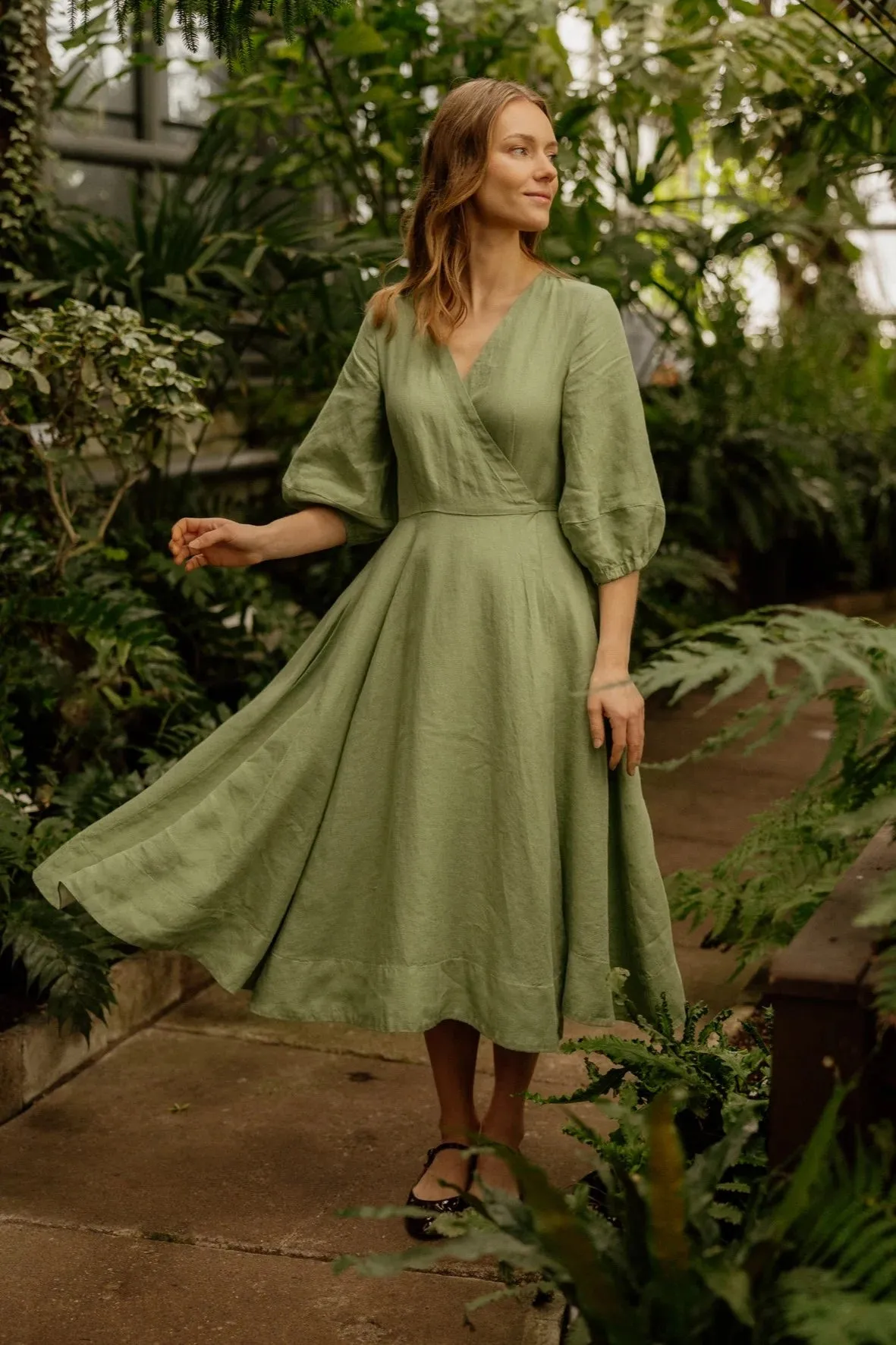 Gaia - Linen Wrap Dress sold by Son de Flor