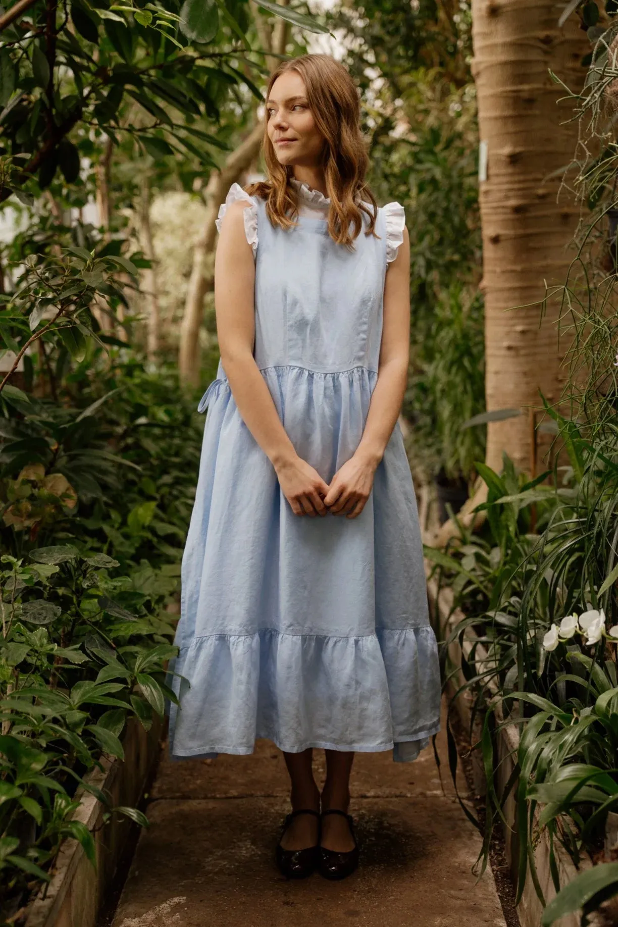 Ivy – Adjustable Tie Linen Dress sold by Son de Flor