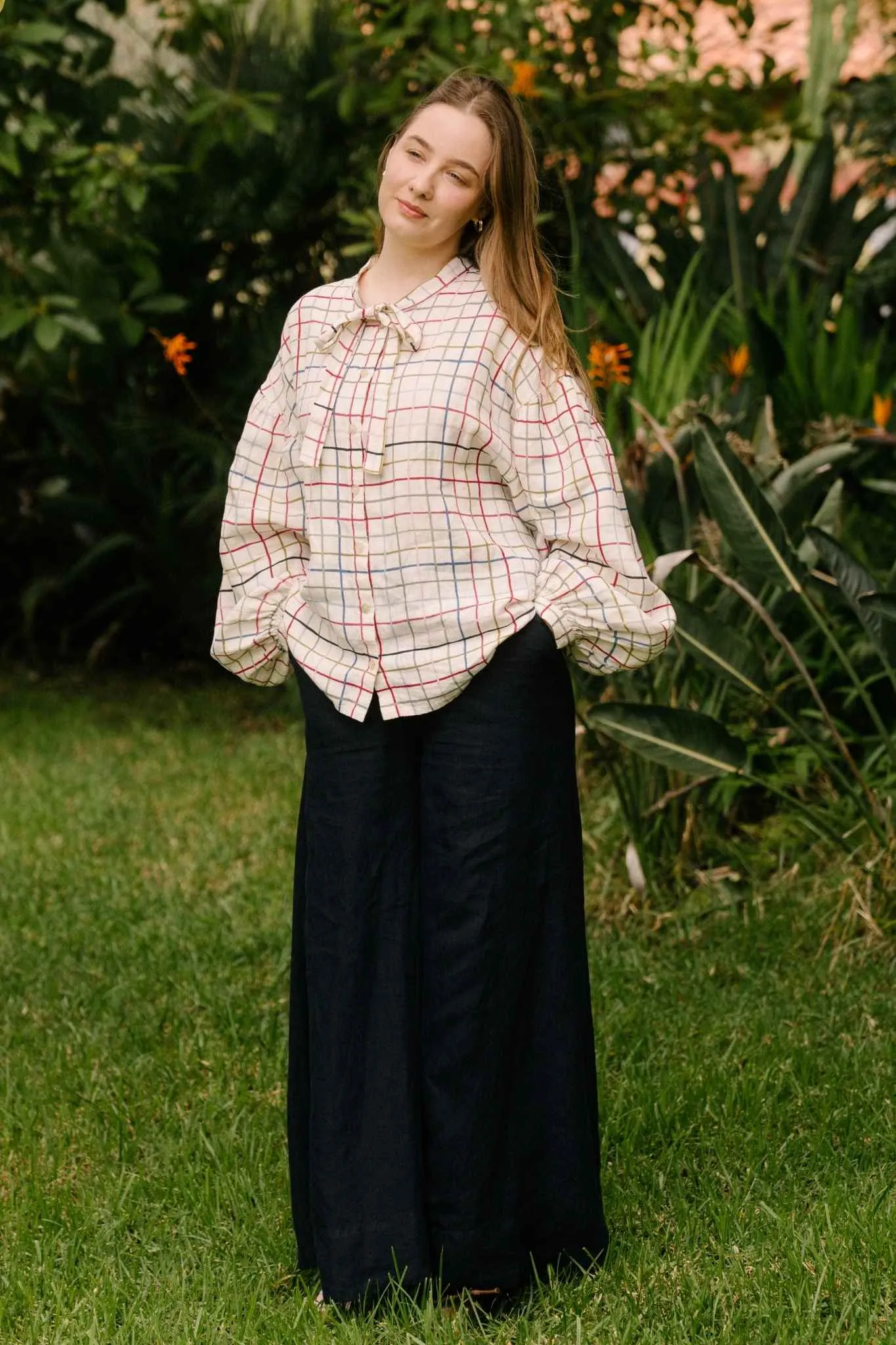 Clementine – Linen Shirt with Bow-Tie Collar sold by Son de Flor product image thumbnail 3