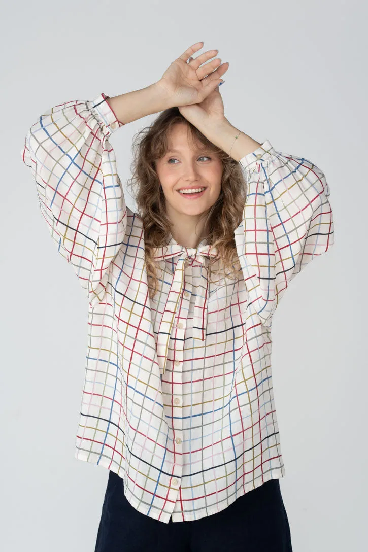 Clementine – Linen Shirt with Bow-Tie Collar sold by Son de Flor product image thumbnail 5