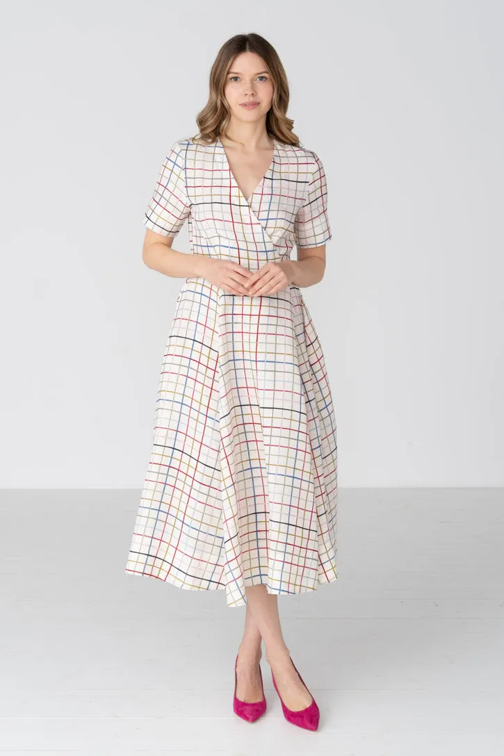 Wrap – Linen Wrap Dress with Short Sleeves sold by Son de Flor product image thumbnail 2