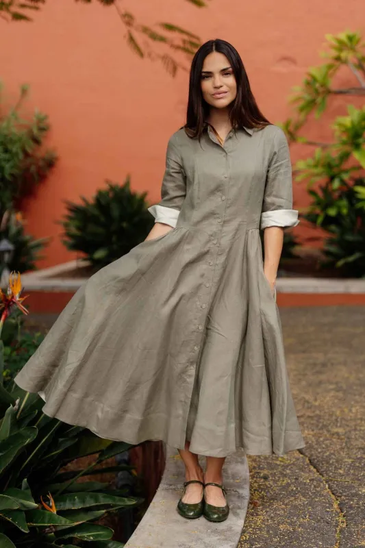 Malva – Button-Down Linen Shirt Dress sold by Son de Flor