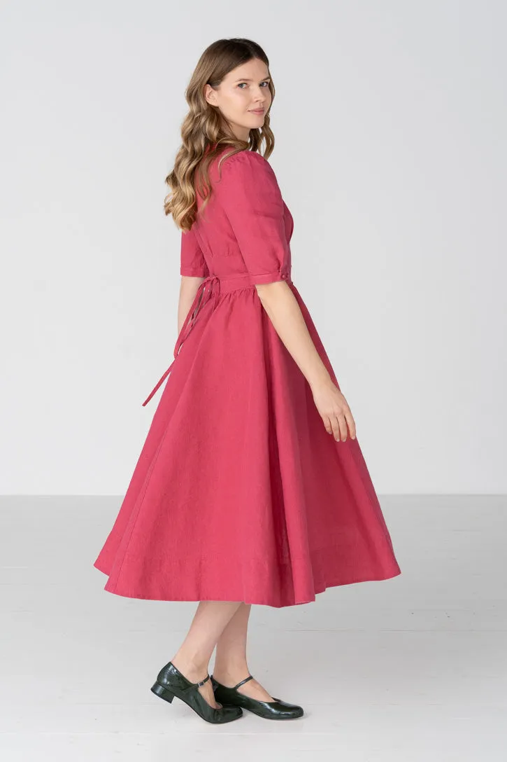 Diane – Puff Sleeve Linen Midi Dress sold by Son de Flor product image thumbnail 5