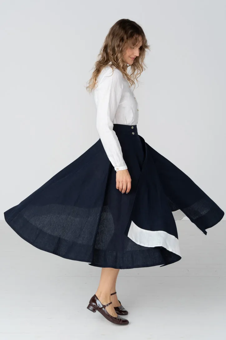 Lilly – Linen Midi Skirt with Button Closure sold by Son de Flor product image thumbnail 3