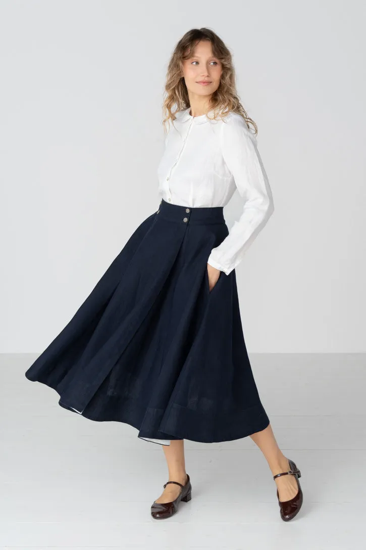 Lilly – Linen Midi Skirt with Button Closure sold by Son de Flor product image thumbnail 2