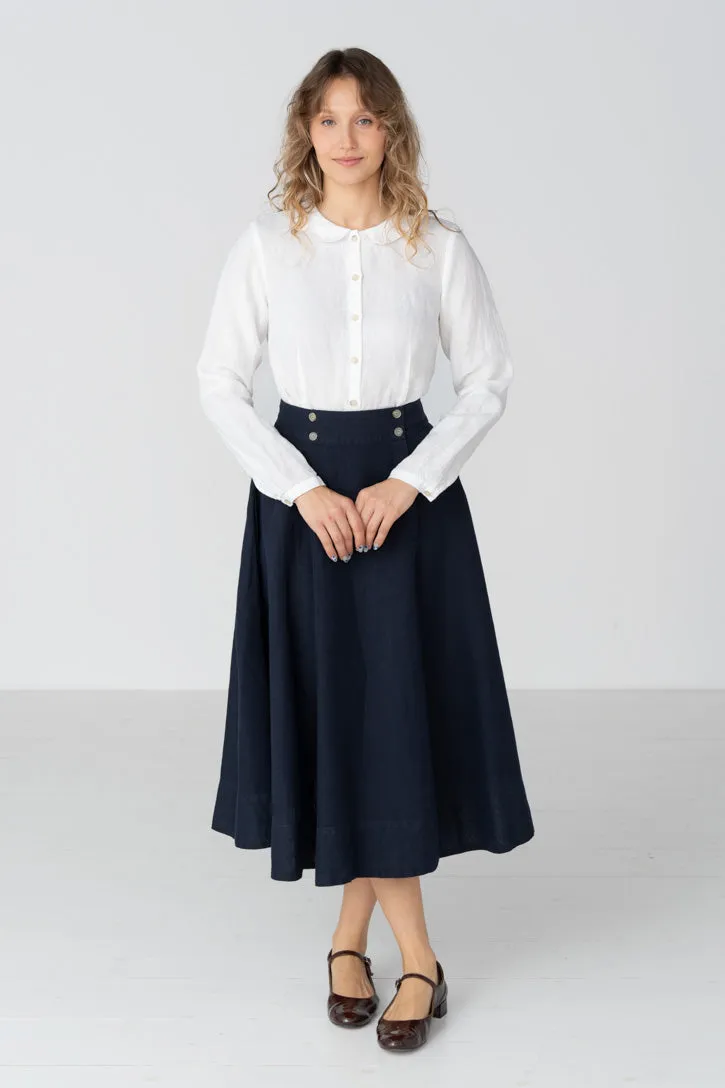 Lilly – Linen Midi Skirt with Button Closure sold by Son de Flor product image thumbnail 4