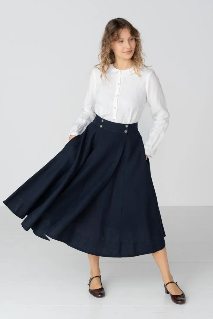Lilly – Linen Midi Skirt with Button Closure sold by Son de Flor product image thumbnail 5