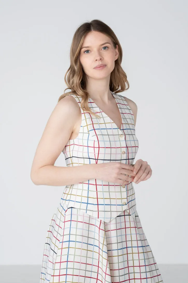 Jane – Fitted Linen V-Neck Vest sold by Son de Flor product image thumbnail 3