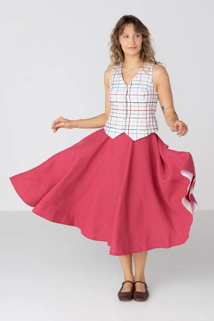 Classic – Full-Circle Linen Midi Skirt sold by Son de Flor product image thumbnail 3