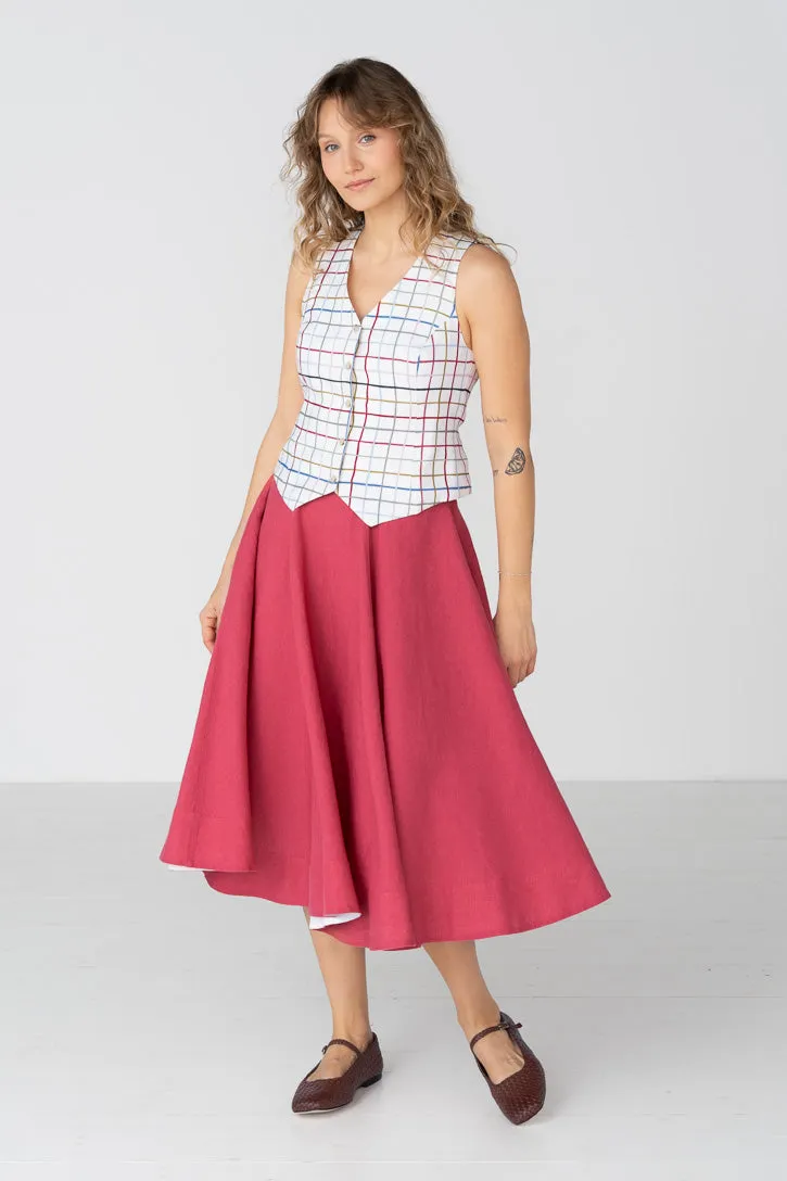 Classic – Full-Circle Linen Midi Skirt sold by Son de Flor product image thumbnail 4