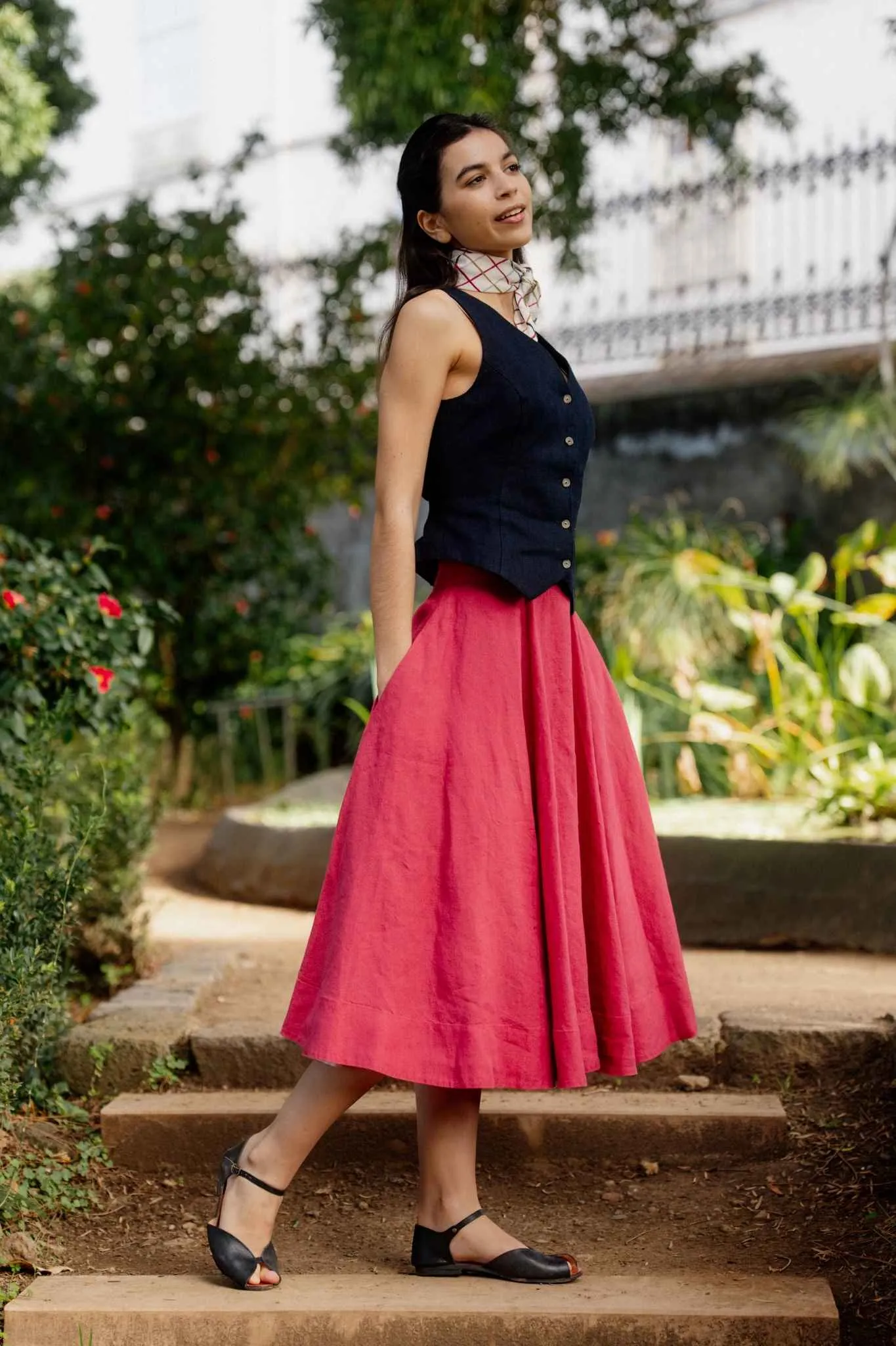 Classic – Full-Circle Linen Midi Skirt sold by Son de Flor product image thumbnail 2