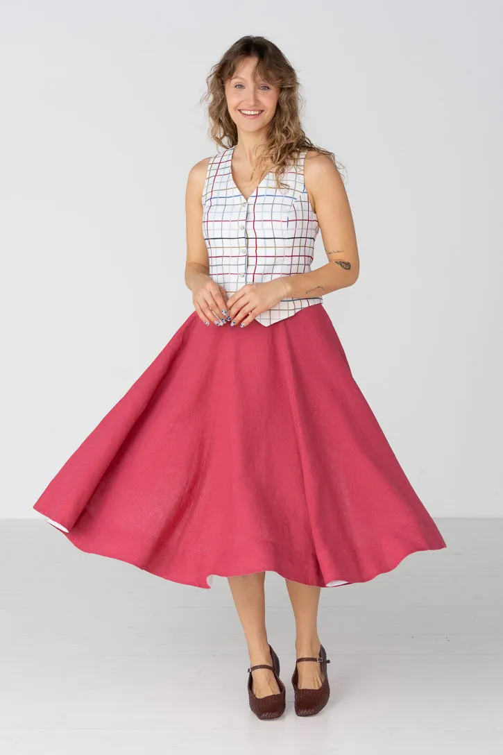 Classic – Full-Circle Linen Midi Skirt sold by Son de Flor product image thumbnail 5