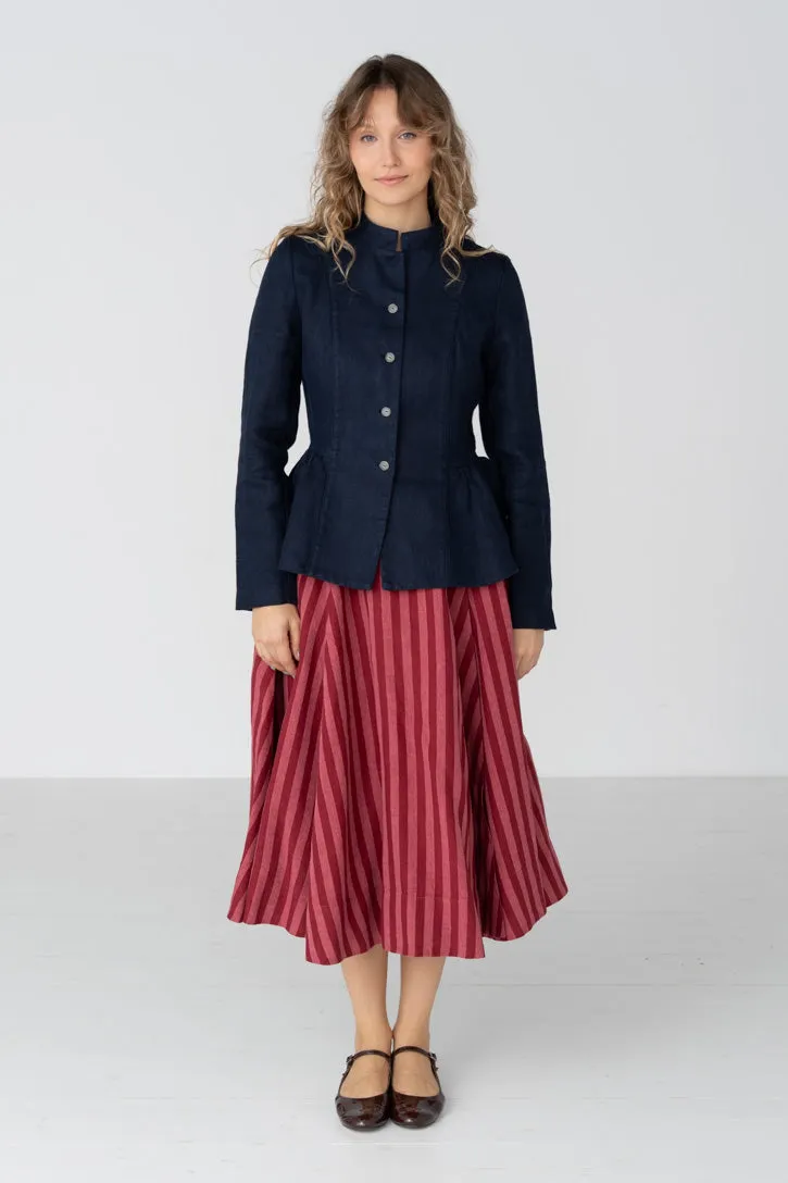 Peplum – Twill Linen Jacket with Mandarin Collar sold by Son de Flor product image thumbnail 5
