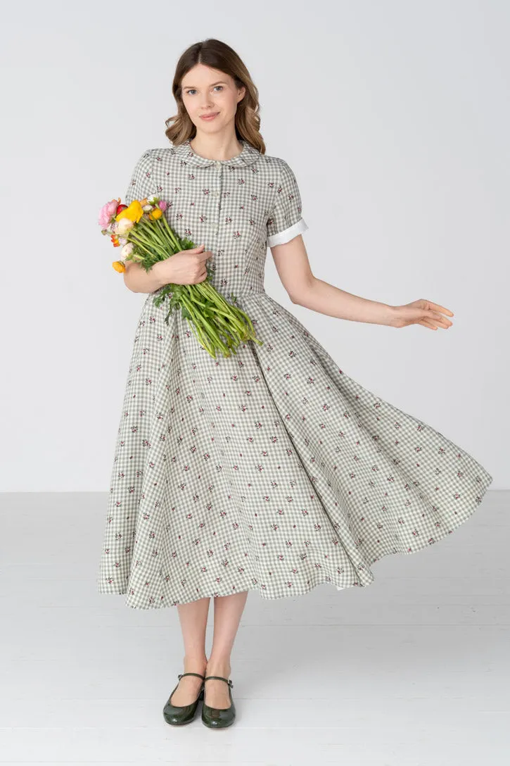 Classic – Short Sleeve Peter Pan Collar Linen Dress sold by Son de Flor product image thumbnail 2