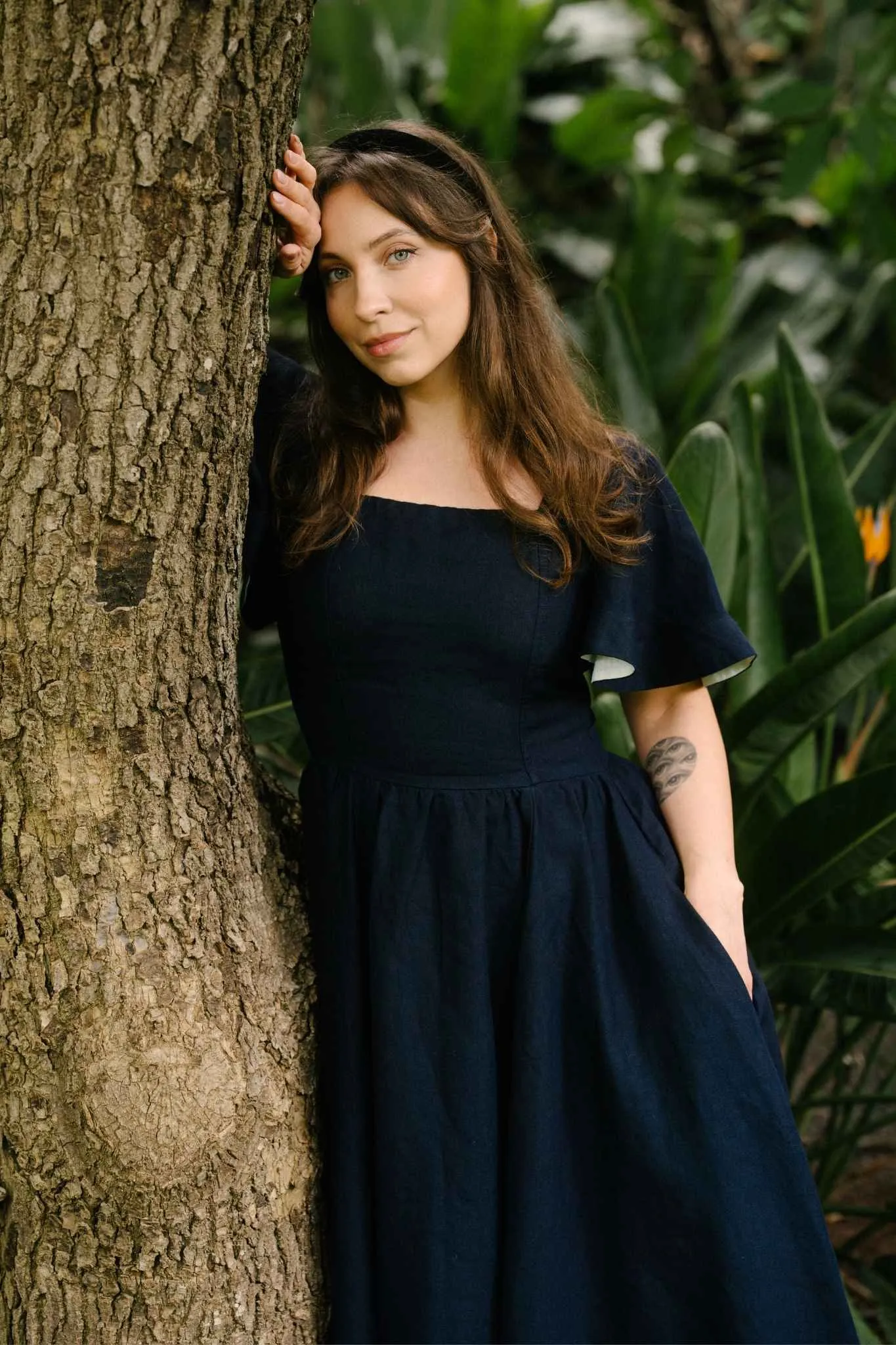 Nora – Square Neck Linen Dress with Butterfly Sleeves sold by Son de Flor product image thumbnail 2