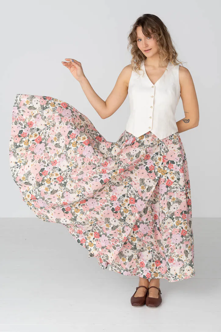 Wrap – Full-Circle Maxi Linen Skirt sold by Son de Flor product image thumbnail 2