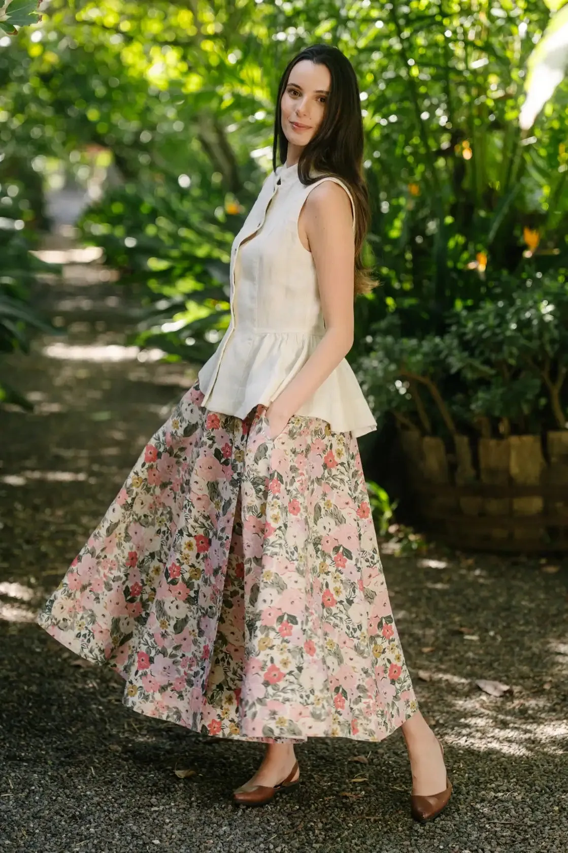Wrap – Full-Circle Maxi Linen Skirt sold by Son de Flor