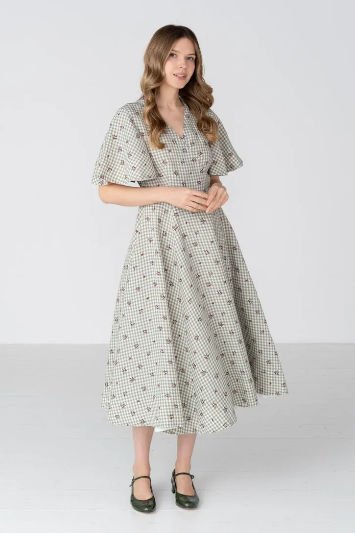 Wrap – Linen Wrap Dress with Butterfly Sleeves sold by Son de Flor product image thumbnail 2