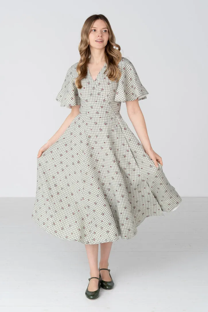 Wrap – Linen Wrap Dress with Butterfly Sleeves sold by Son de Flor product image thumbnail 4