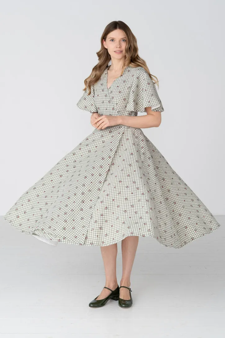 Wrap – Linen Wrap Dress with Butterfly Sleeves sold by Son de Flor product image thumbnail 5