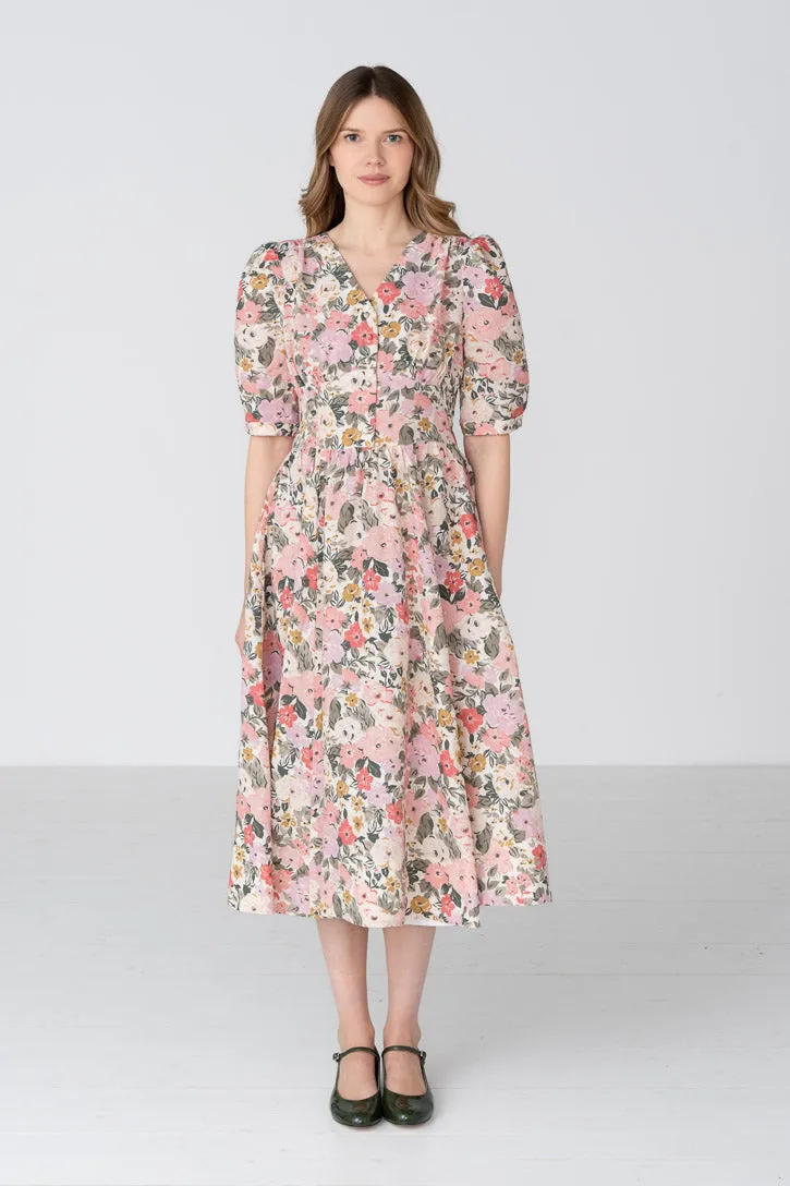 Diane – Puff Sleeve Linen Midi Dress sold by Son de Flor product image thumbnail 3