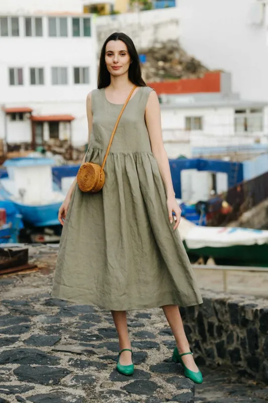 Smock – Oversized Sleeveless Linen Dress sold by Son de Flor