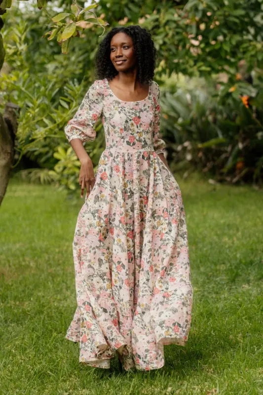 Carmen – Tailored Linen Maxi Dress made by Son de Flor