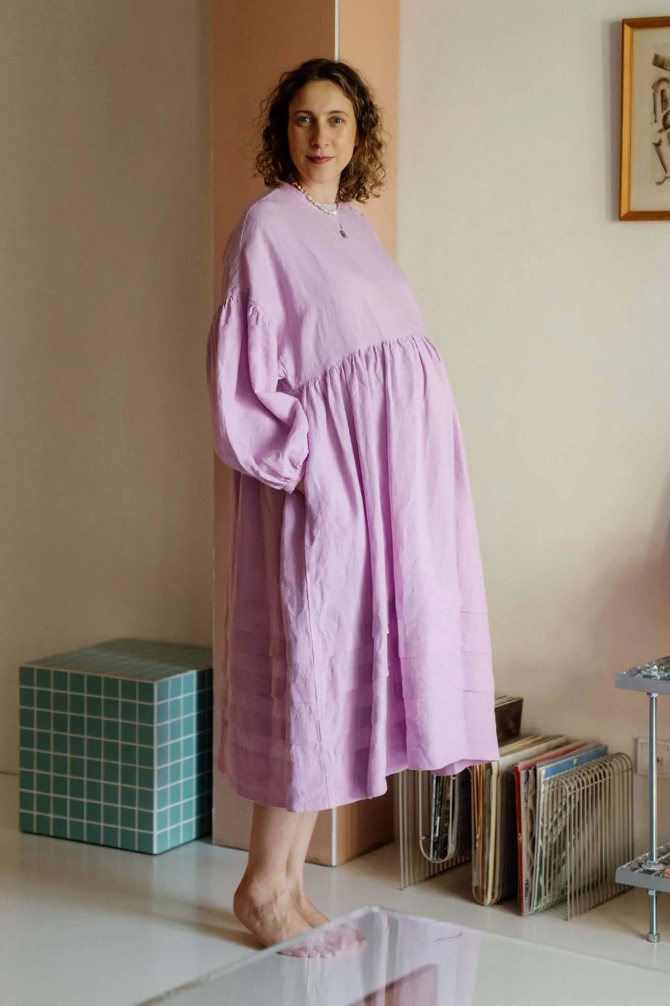 Gale – Oversized Maternity Linen Dress sold by Son de Flor product image thumbnail 3