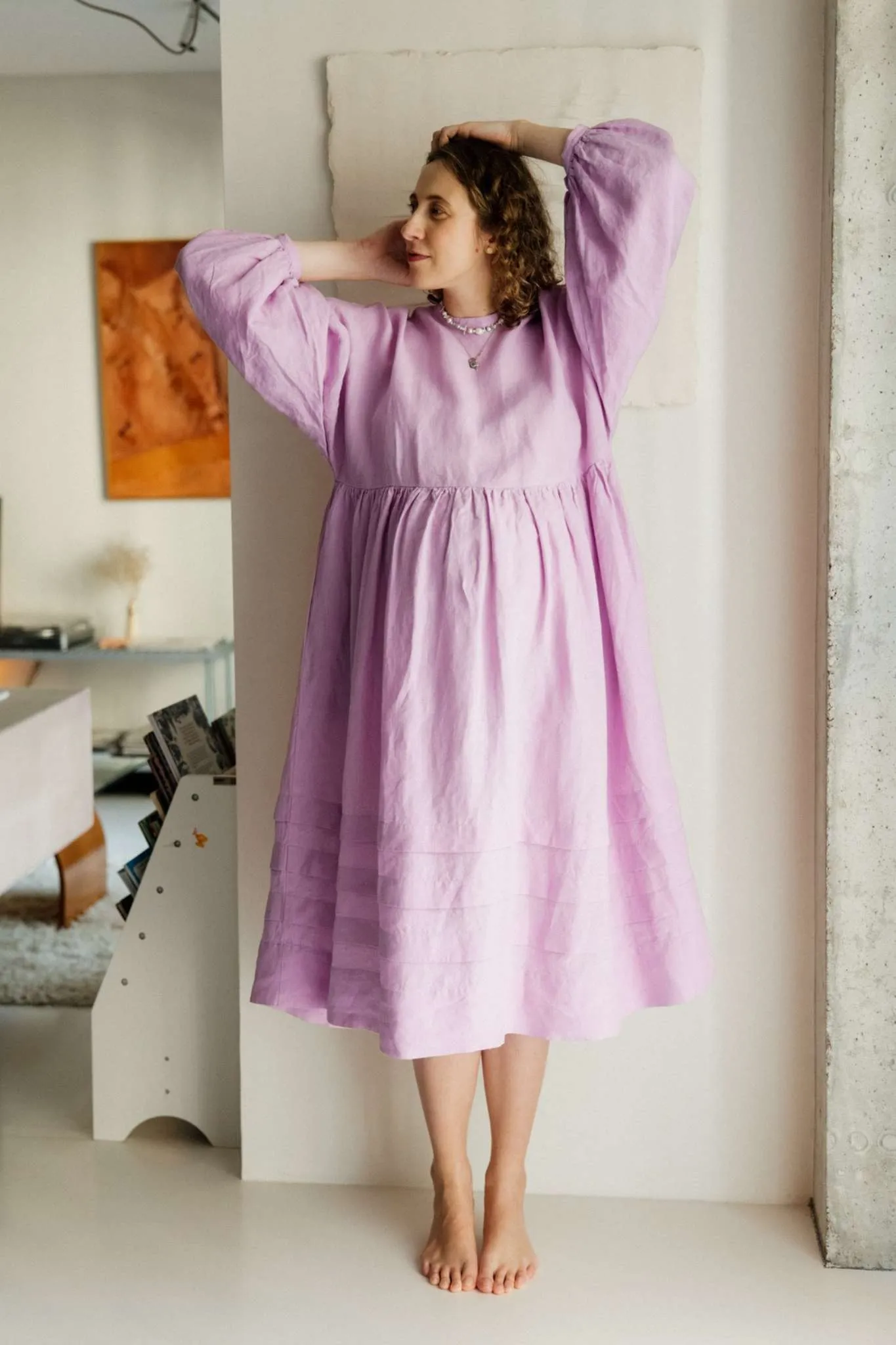 Gale – Oversized Maternity Linen Dress sold by Son de Flor product image thumbnail 2