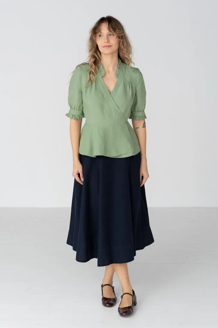 Bennet – Ruffled V-Neckline Linen Blouse sold by Son de Flor product image thumbnail 2