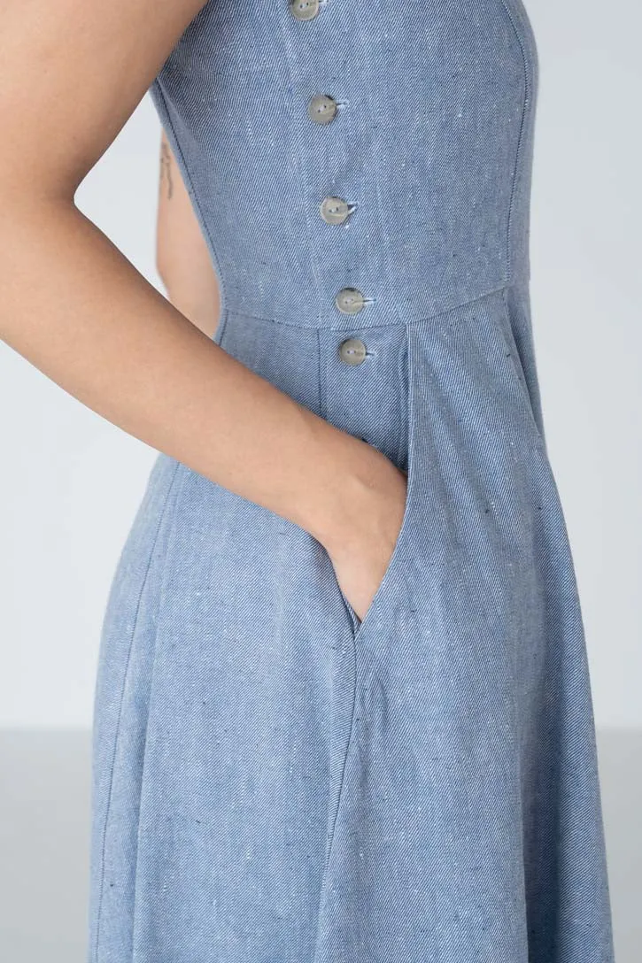 Pinafore – Sleeveless Linen Midi Dress sold by Son de Flor product image thumbnail 4