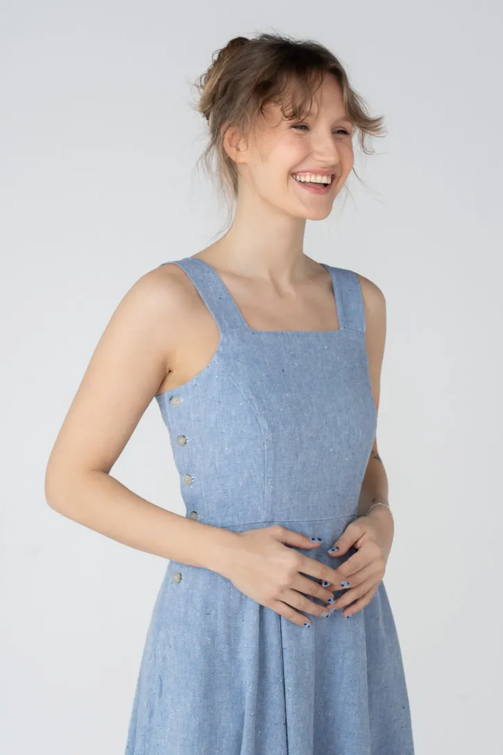 Pinafore – Sleeveless Linen Midi Dress sold by Son de Flor product image thumbnail 2