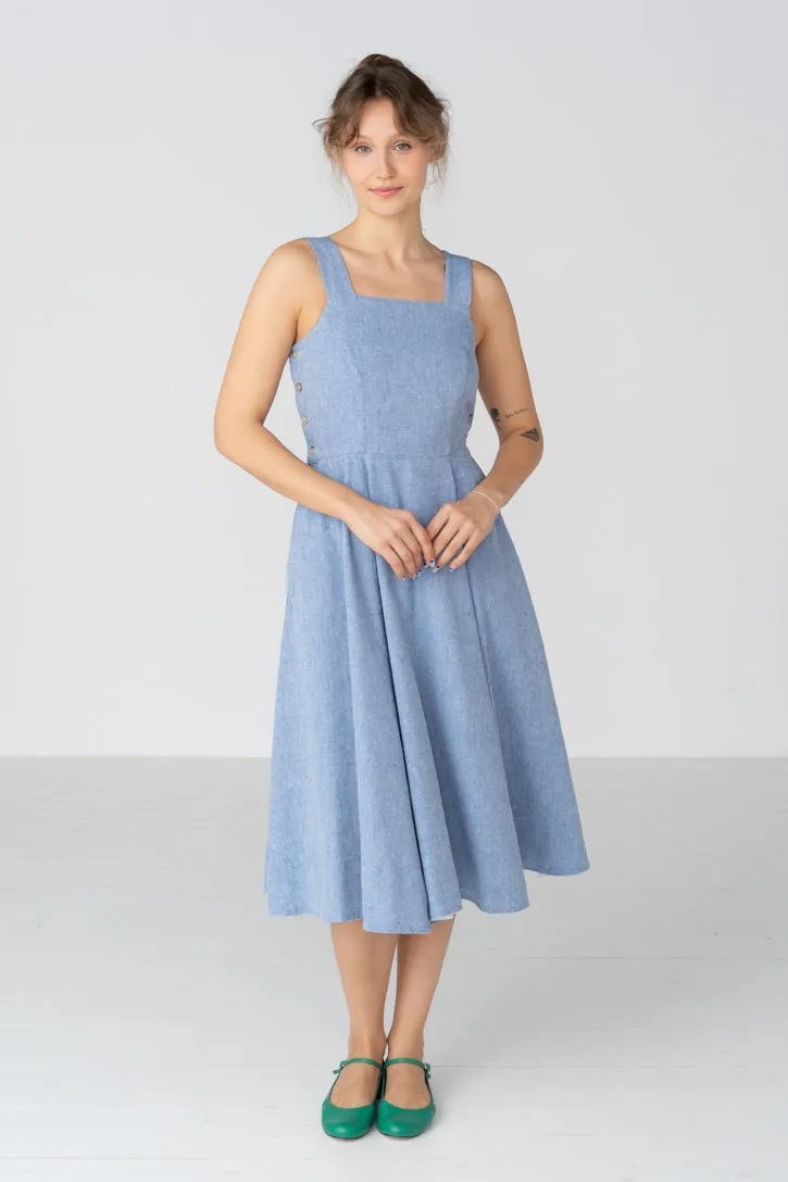 Pinafore – Sleeveless Linen Midi Dress sold by Son de Flor product image thumbnail 5