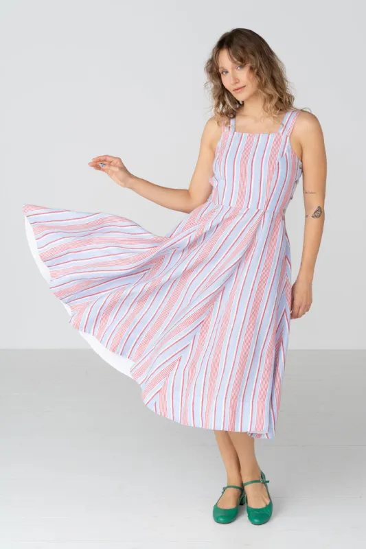 Pinafore – Sleeveless Linen Midi Dress made by Son de Flor