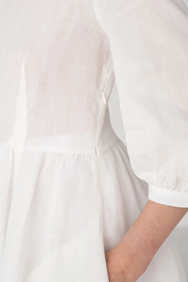 Carmen – Puff Sleeve Linen Midi Dress sold by Son de Flor product image thumbnail 4