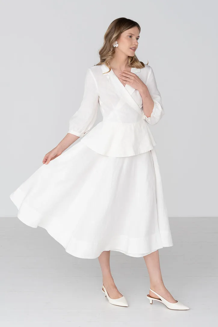 Gaia – Linen Wrap Shirt with Notch Collar sold by Son de Flor product image thumbnail 5