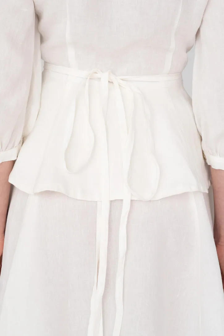 Gaia – Linen Wrap Shirt with Notch Collar sold by Son de Flor product image thumbnail 3