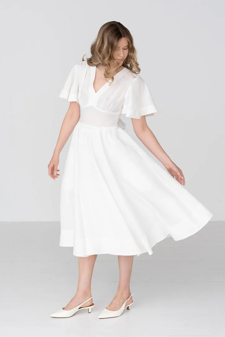 Daisy – V-Neck Linen Dress with Bow Waist Tie sold by Son de Flor product image thumbnail 5