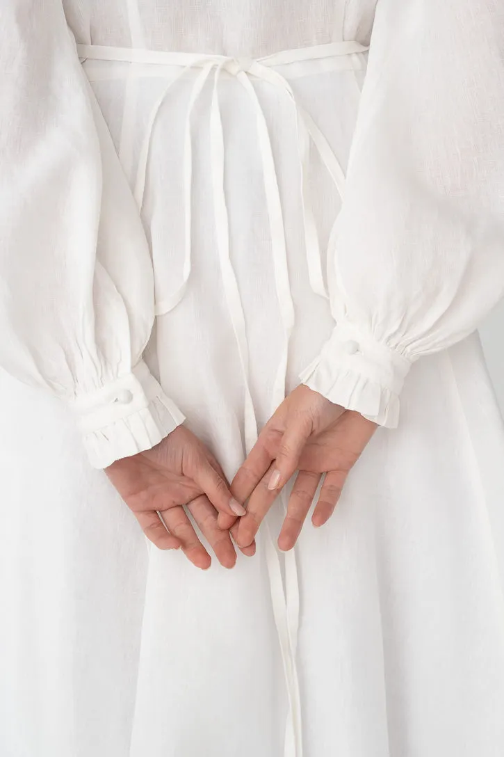 Darcy – Linen Wrap Dress with Ruffled V-Neckline sold by Son de Flor product image thumbnail 3