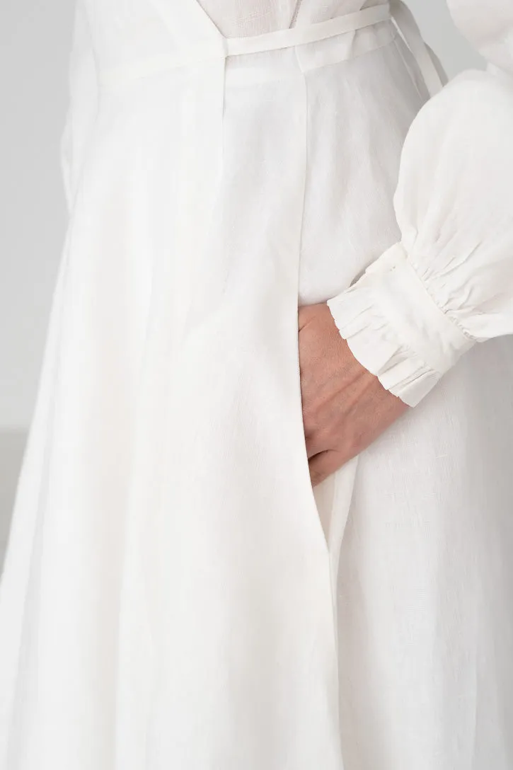 Darcy – Linen Wrap Dress with Ruffled V-Neckline sold by Son de Flor product image thumbnail 4