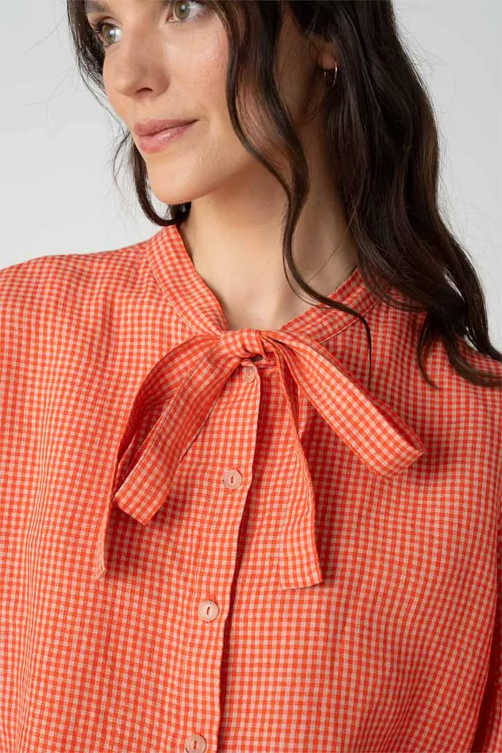Clementine – Linen Shirt with Bow-Tie Collar sold by Son de Flor product image thumbnail 3