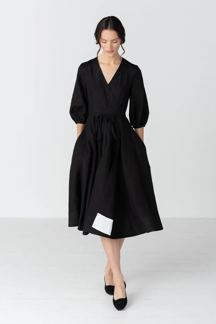 Gaia - Linen Wrap Dress sold by Son de Flor product image thumbnail 2