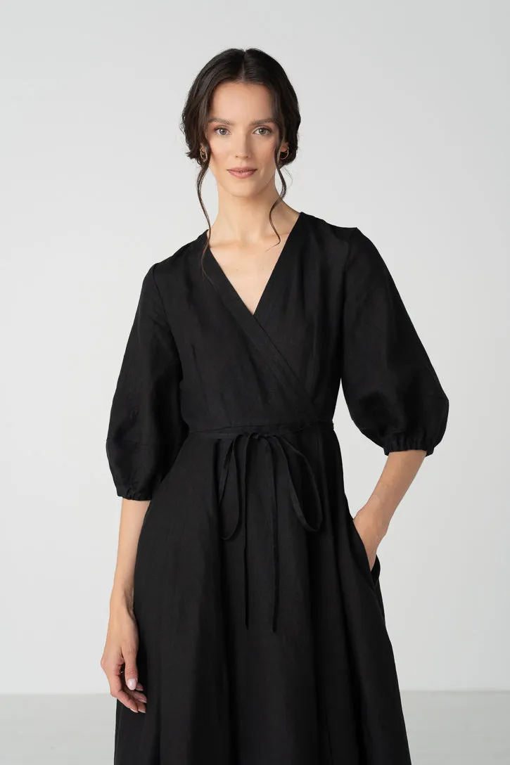Gaia - Linen Wrap Dress sold by Son de Flor product image thumbnail 5