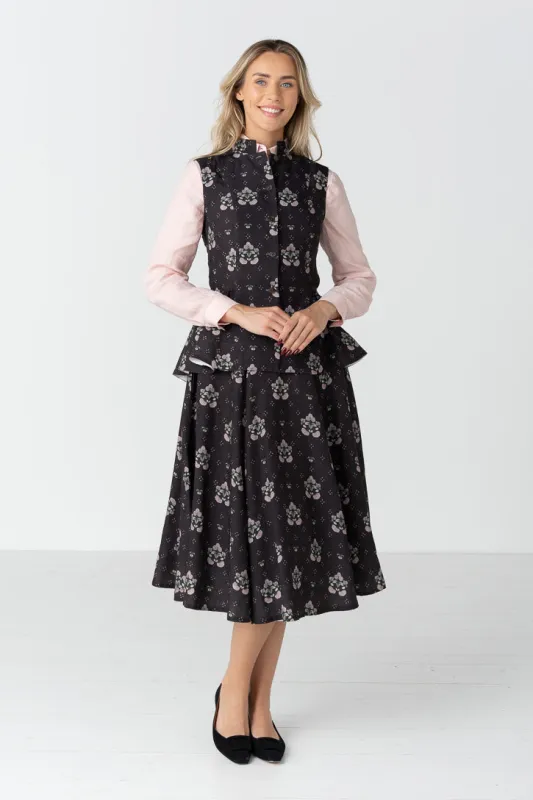 Peplum – Linen Vest with Mandarin Collar made by Son de Flor
