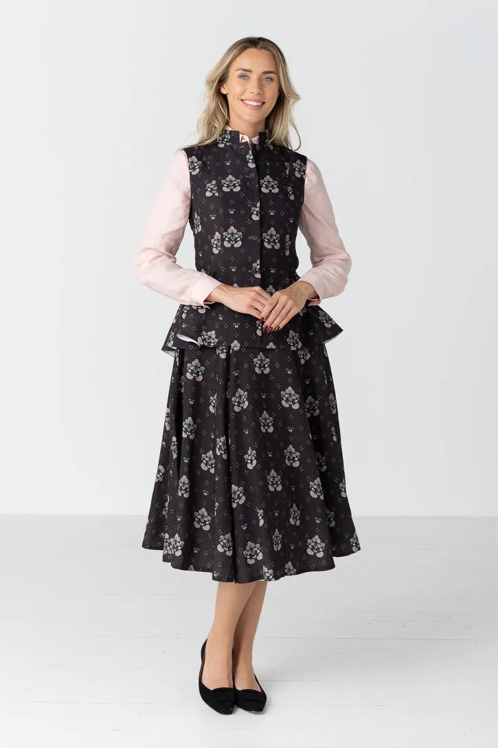 Peplum – Linen Vest with Mandarin Collar sold by Son de Flor